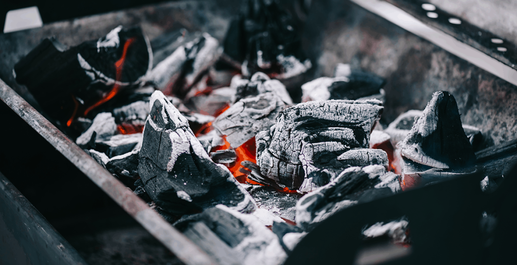 charcoal in grill