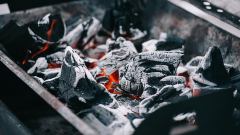 charcoal in grill