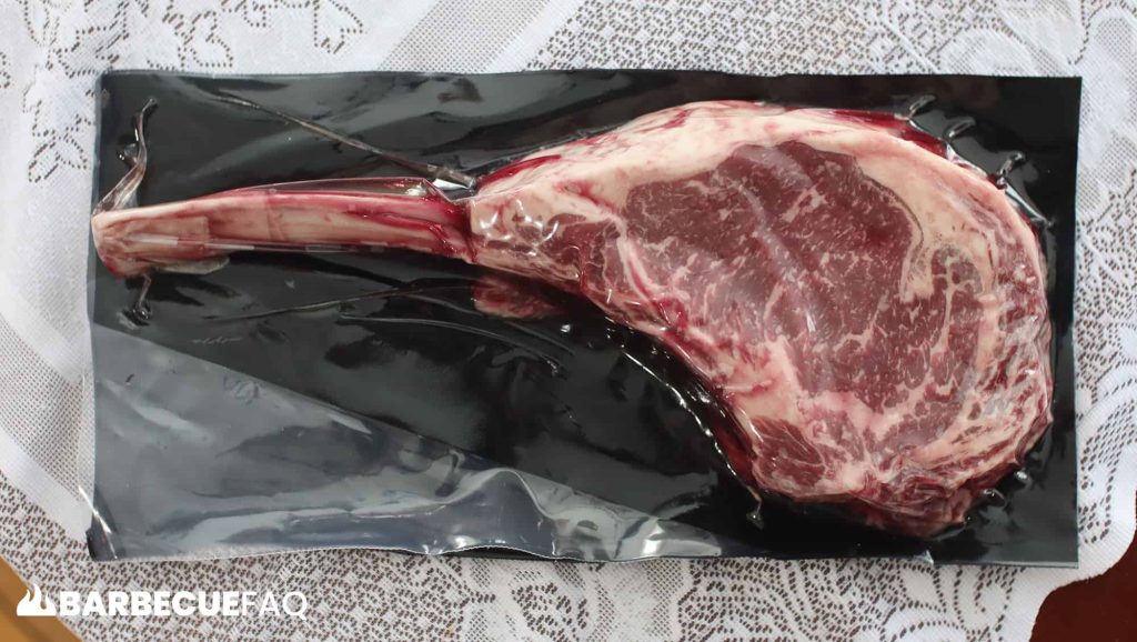 tomahawk ribeye steak from snake river farms