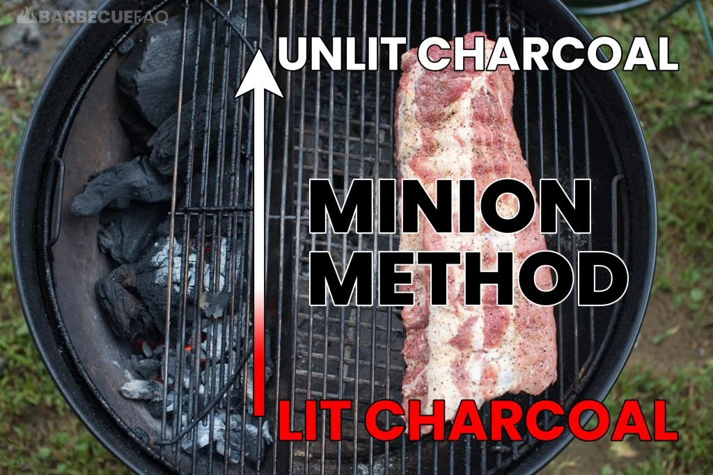 example minion method with lump charcoal for smoking