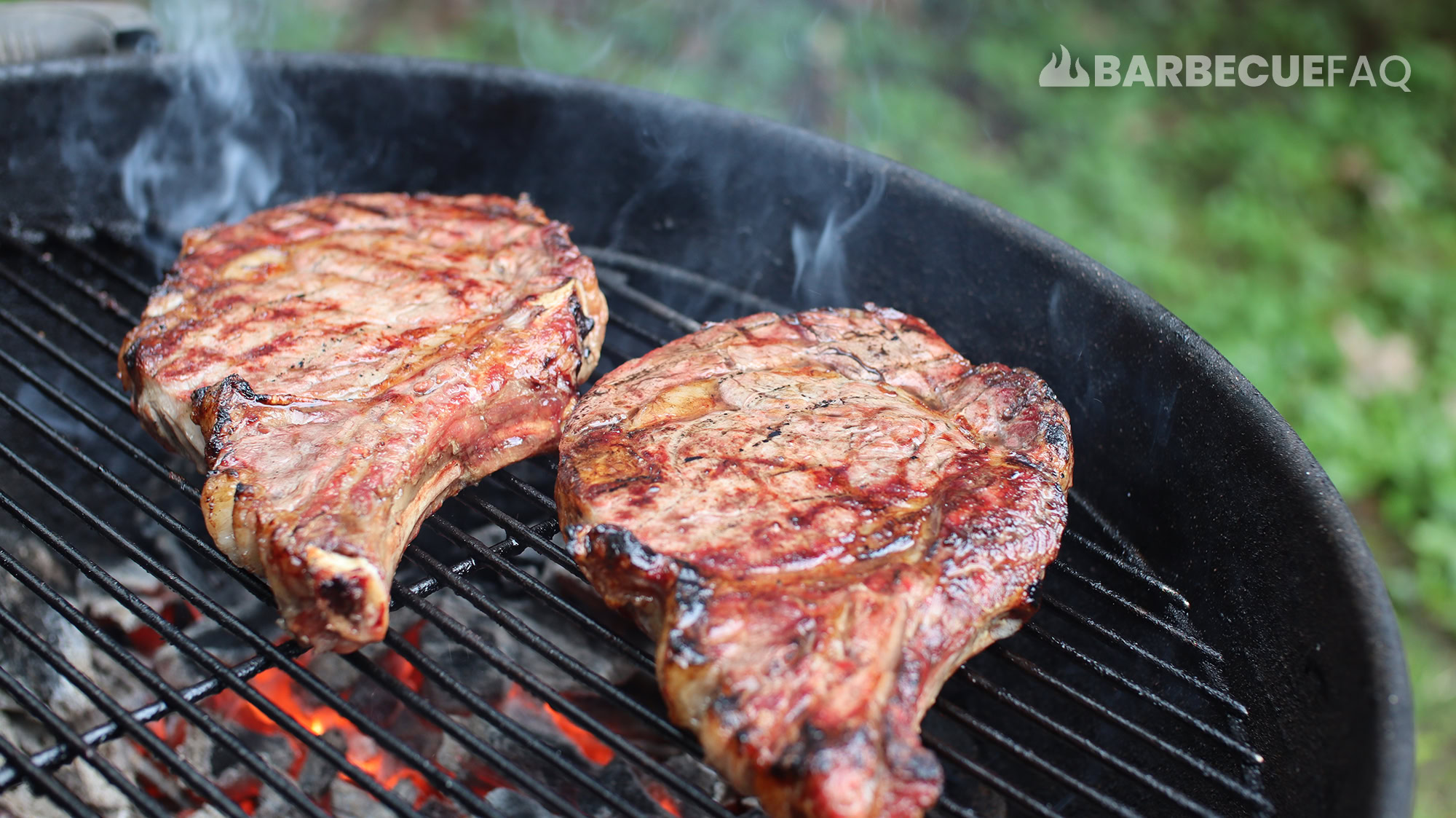 searing cowboy steak