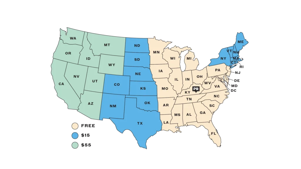 porter Road shipping map