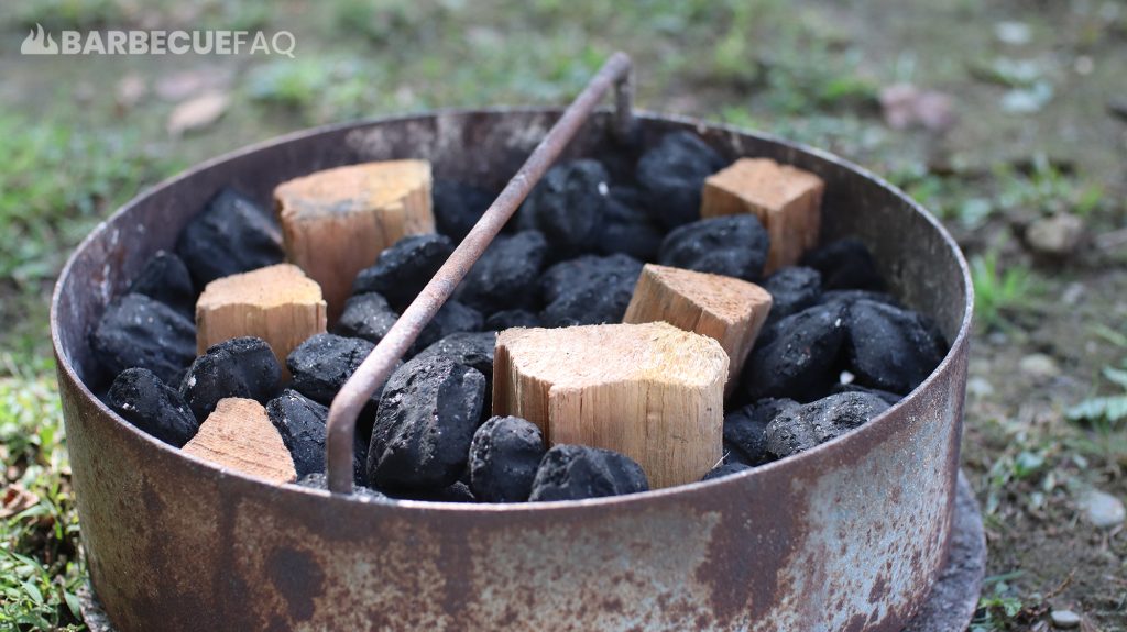 charcoal briquettes in basket