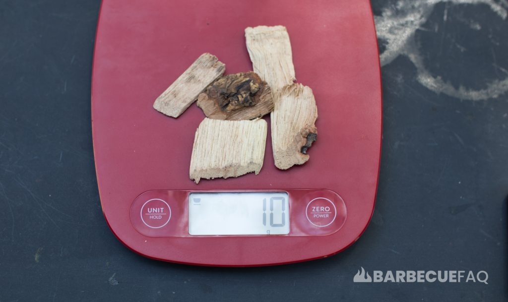 weighing wood chips