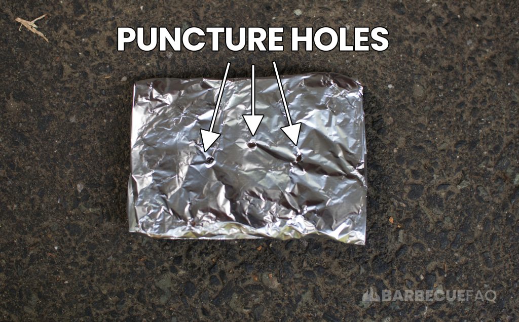 tinfoil packet with holes