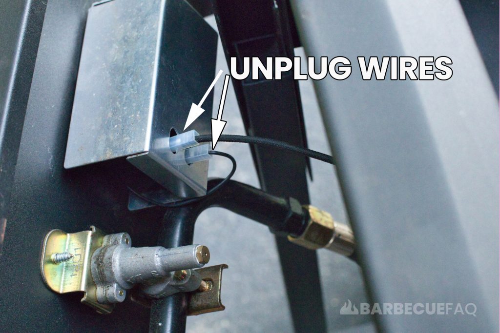 unplug spark wire and ground wire