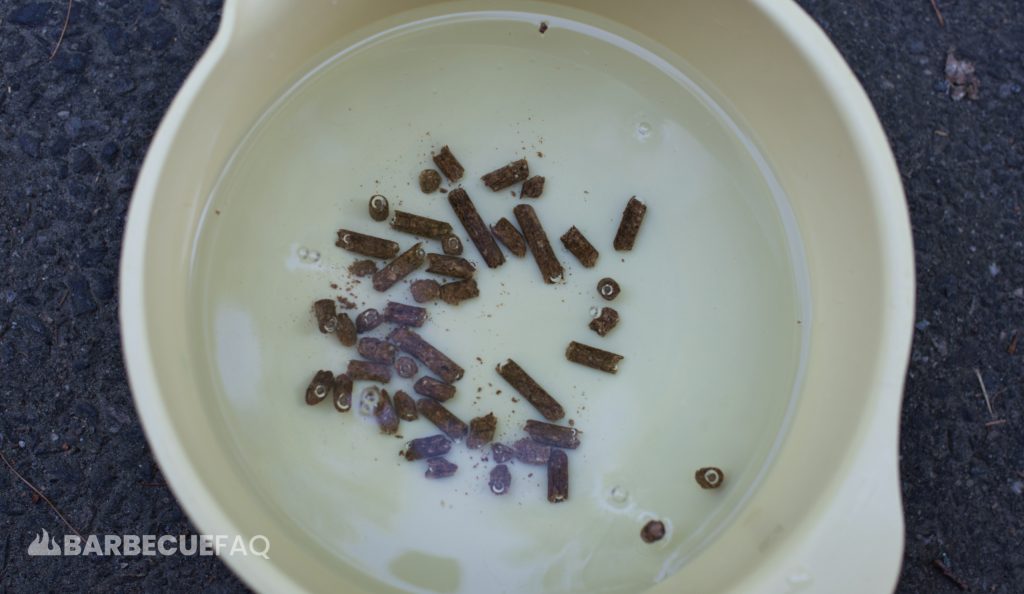 wood pellets soaking