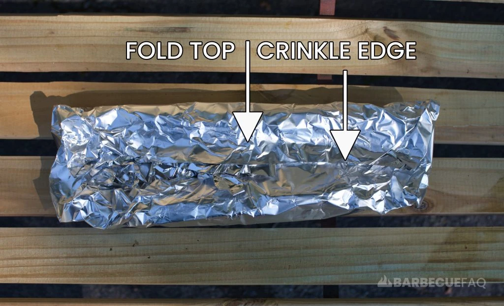 fold from the top and crinkle the edge