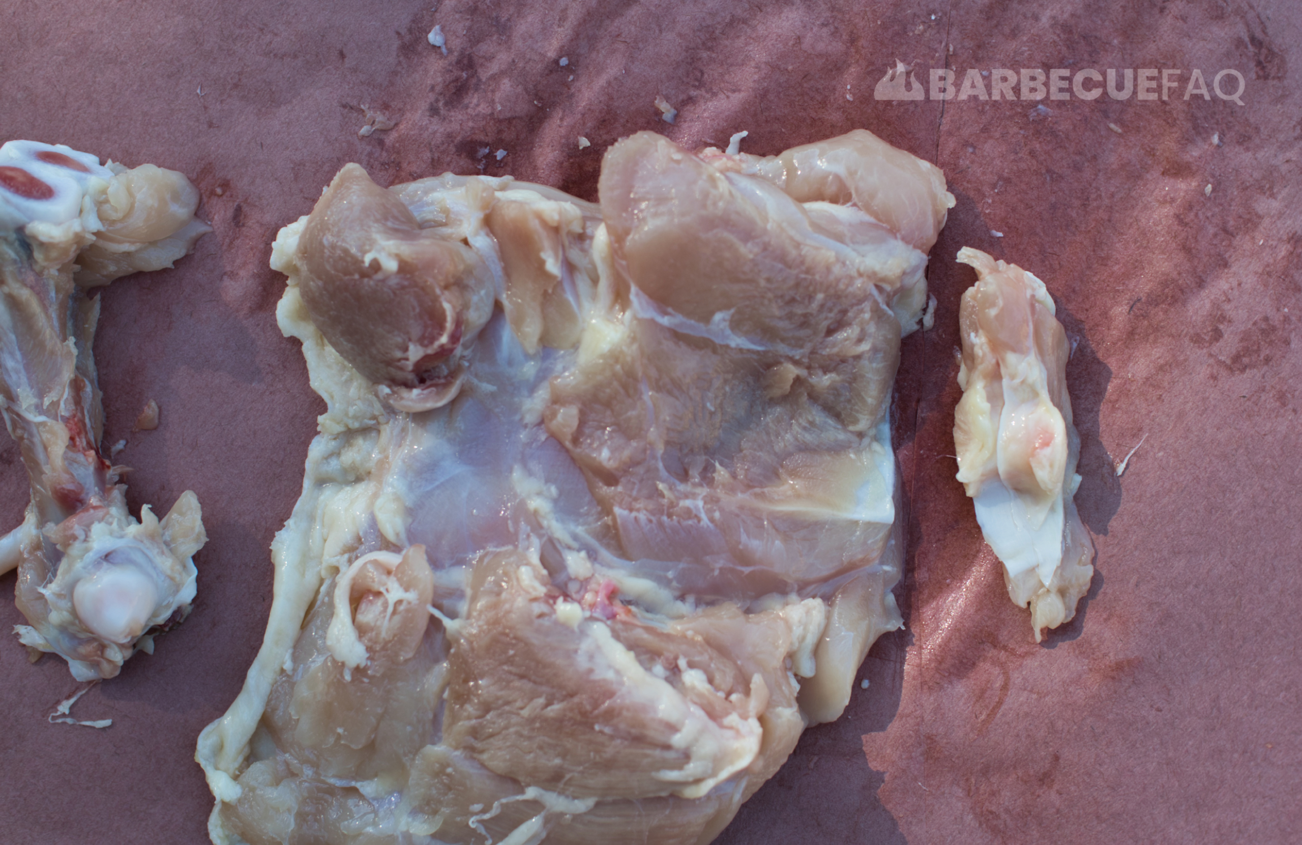 deboning chicken thigh and removing cartilage