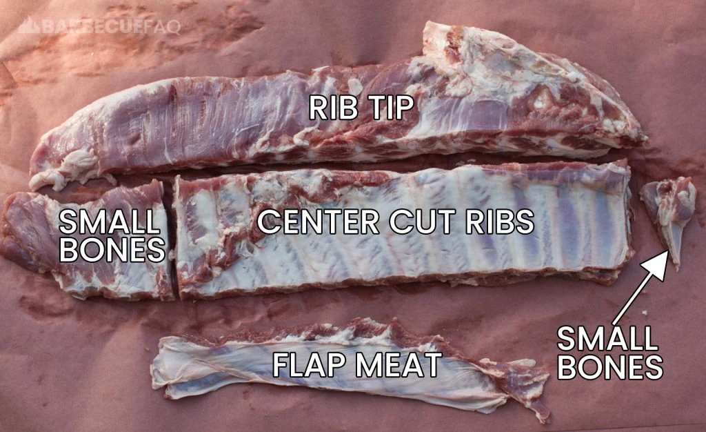 trimmed, labeled st louis spare ribs