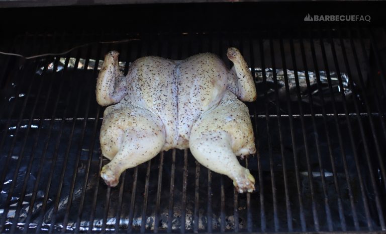 spatchcocked chicken on pellet grill