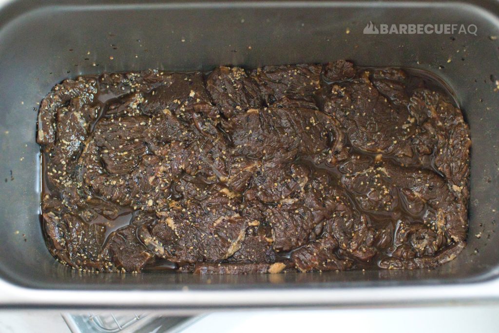 peppered jerky after marinating