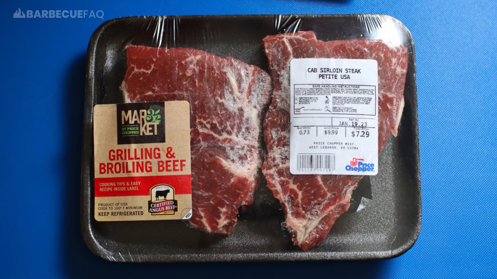 petite sirloin steaks in packaging