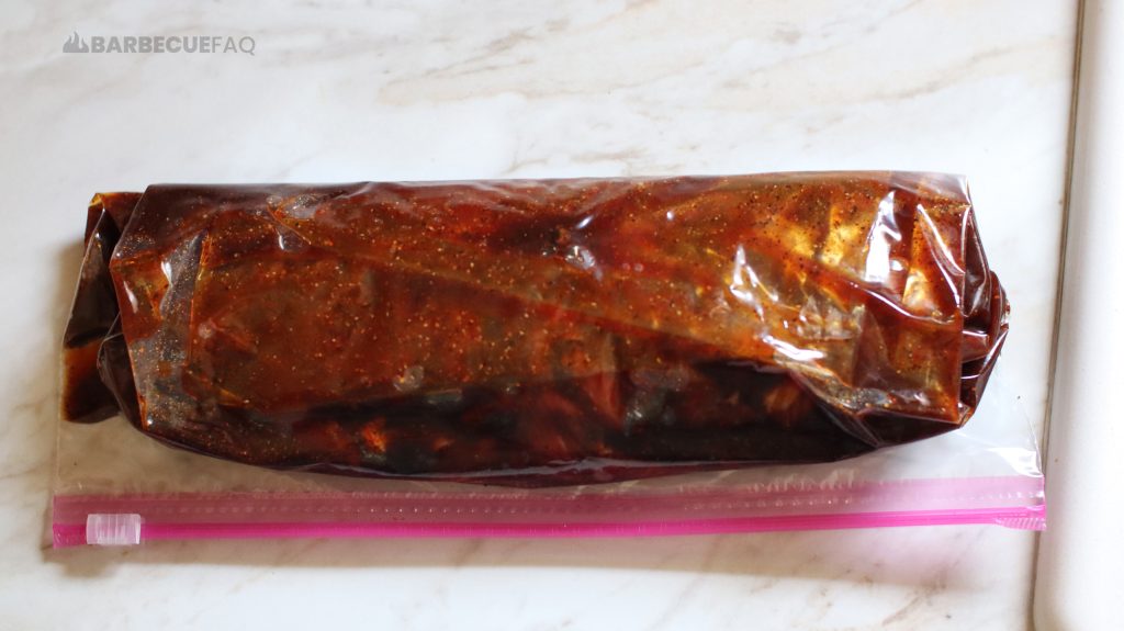 rolled meat in marinade bag