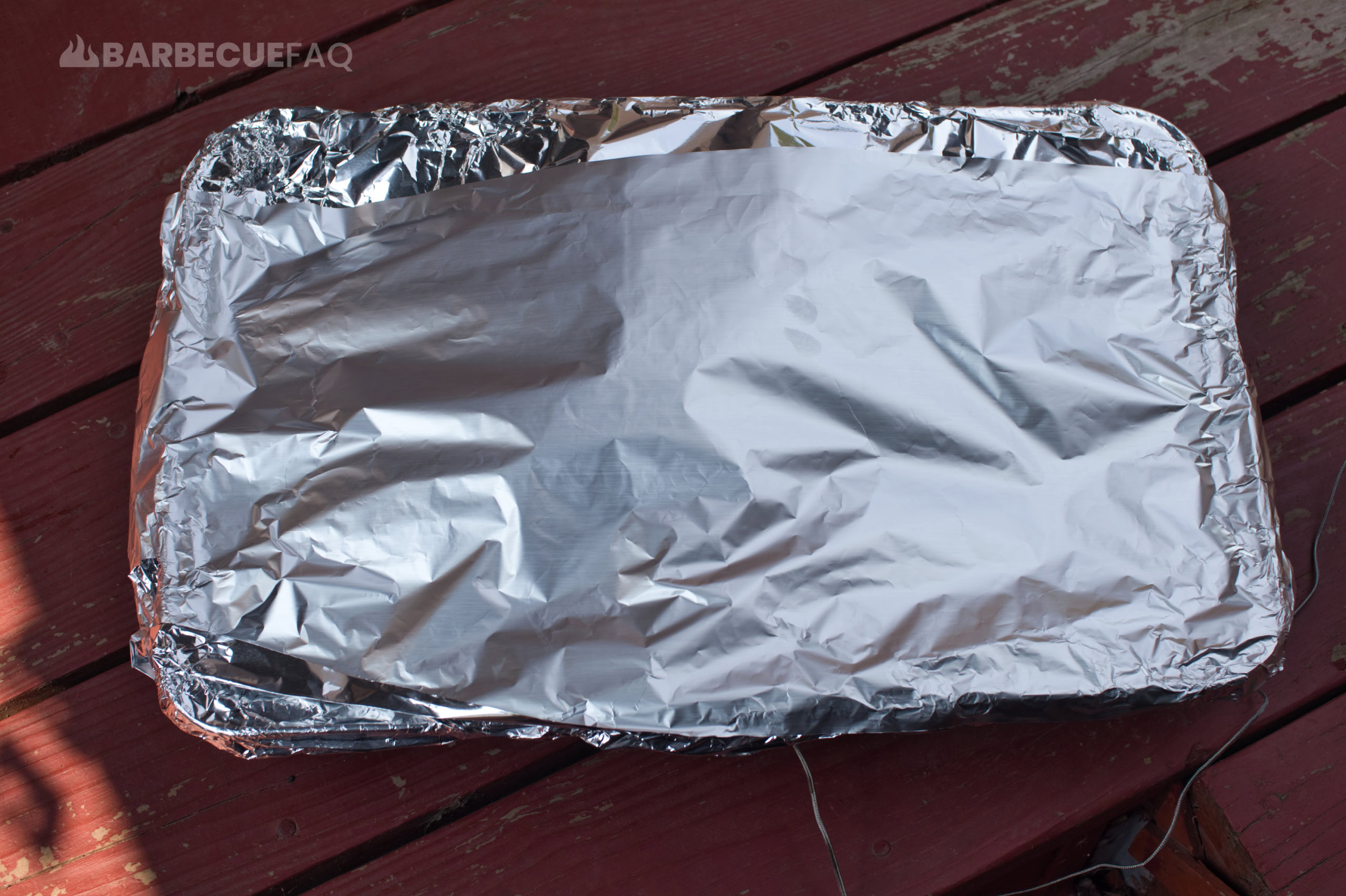 aluminum pan covered with aluminum foil