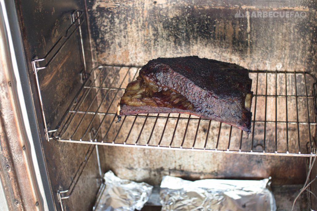 beef ribs finishing in electric smoker