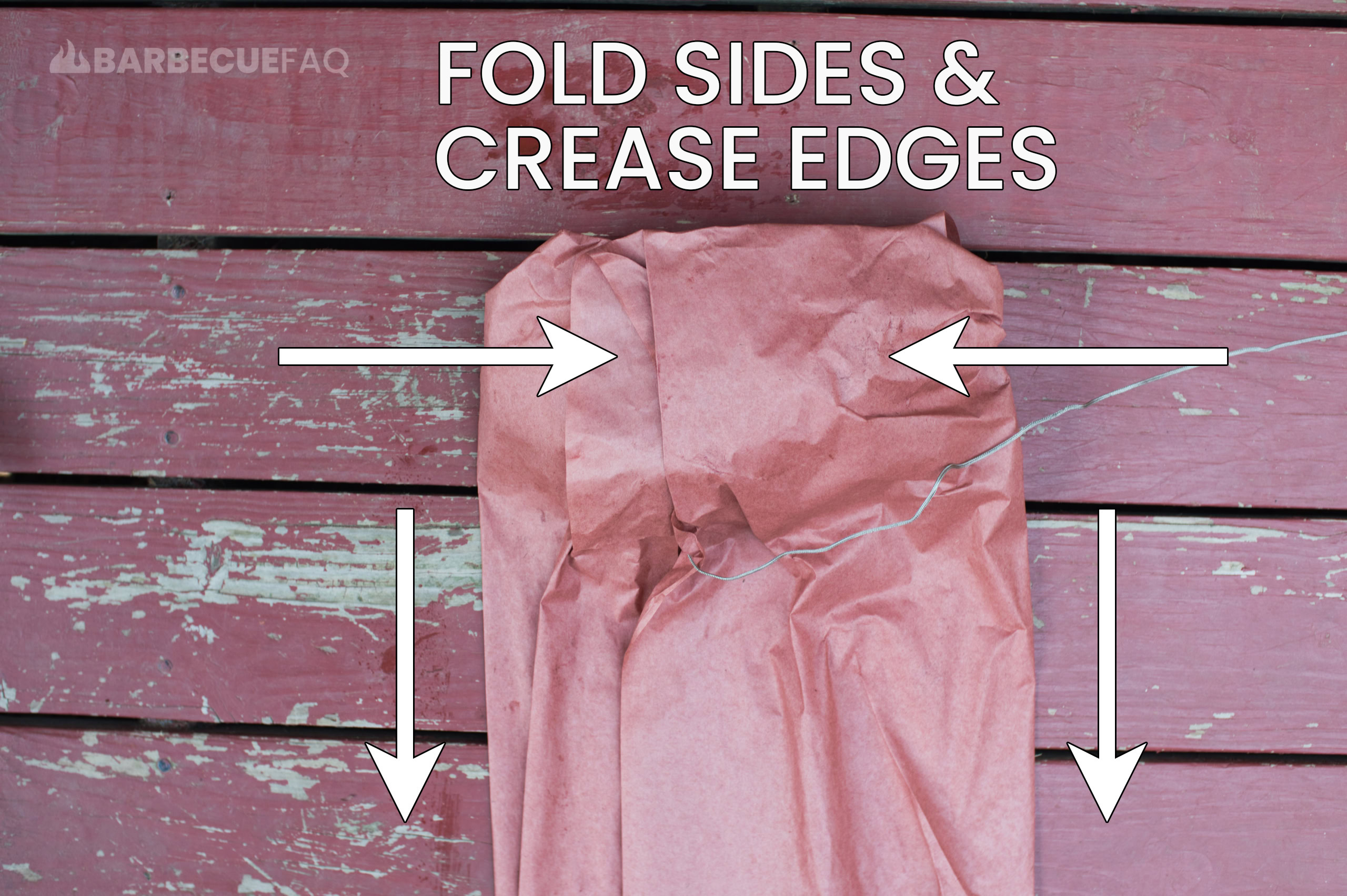 butcher paper fold sides and crease edges