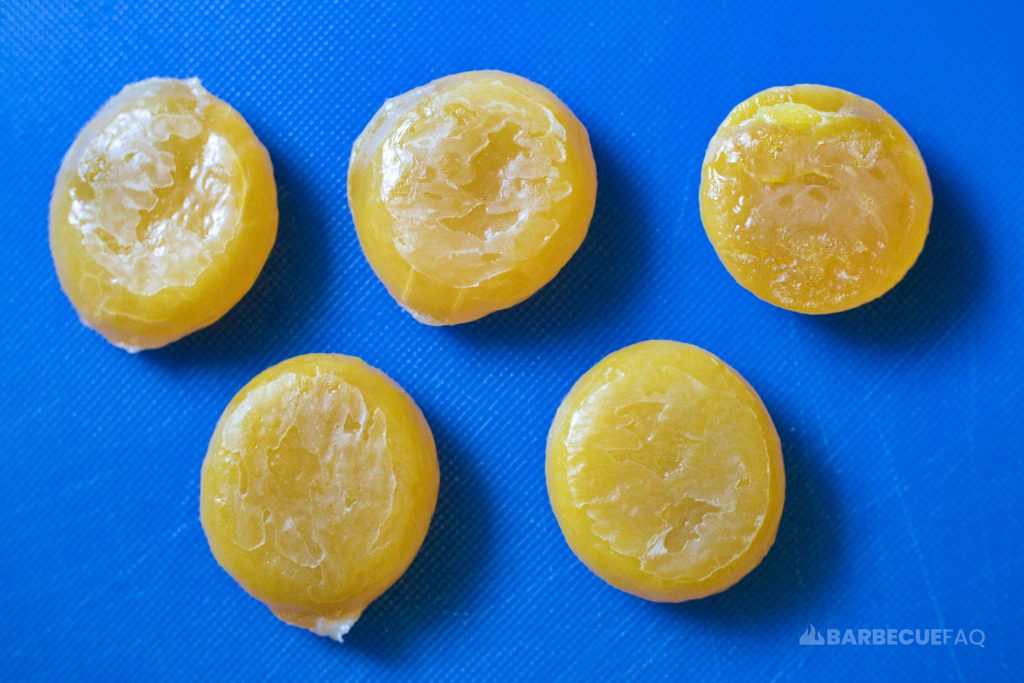 cured egg yolks after dehydrating