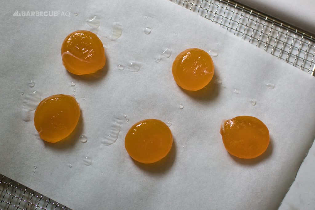 cured egg yolk on parchment paper