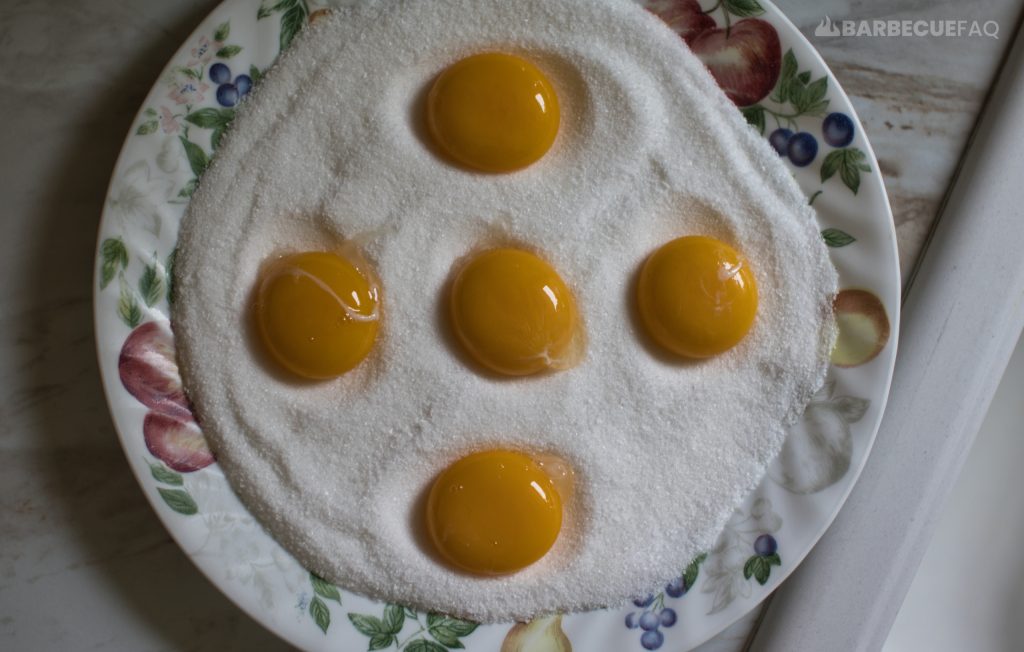 egg yolk in salt and sugar