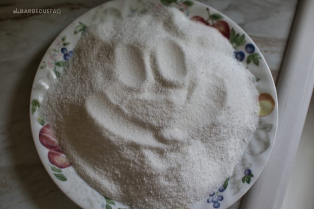 egg yolks covered in cure mixture