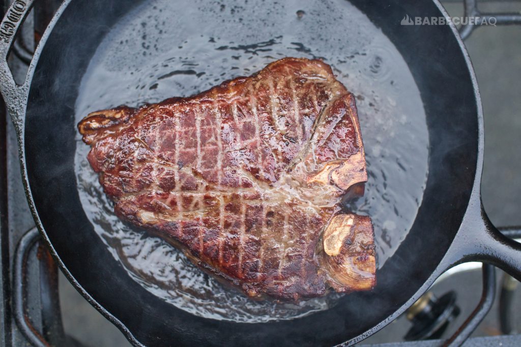 searing 2nd side of porterhouse