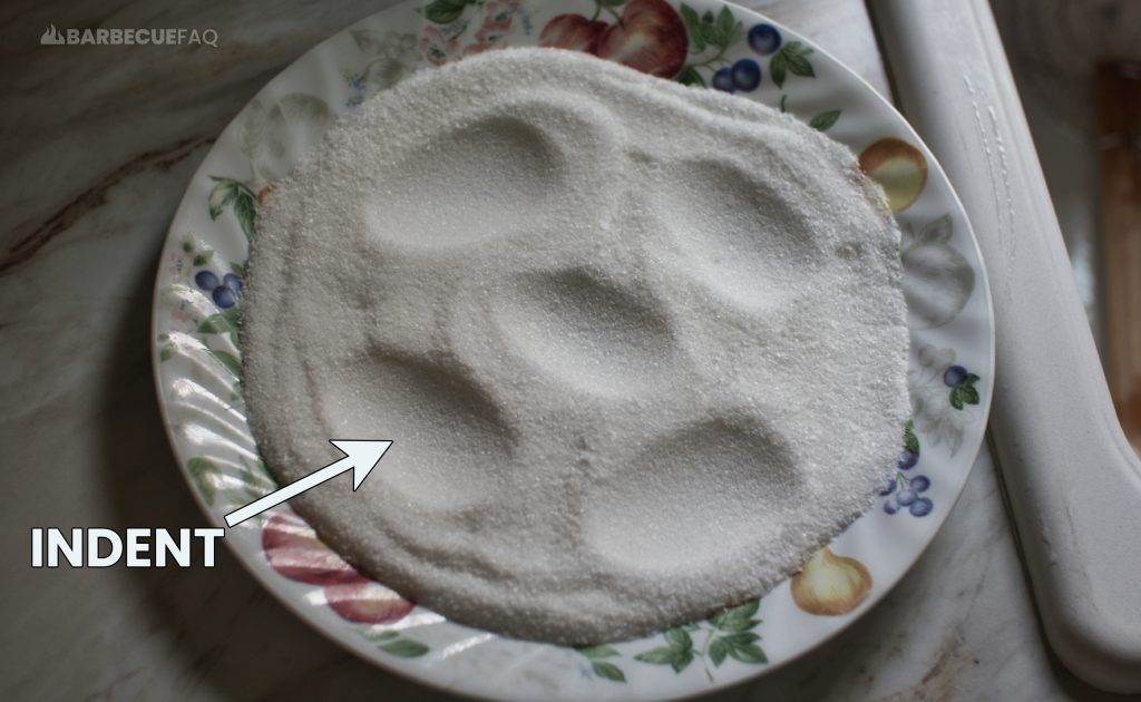 spoon indent in salt and sugar