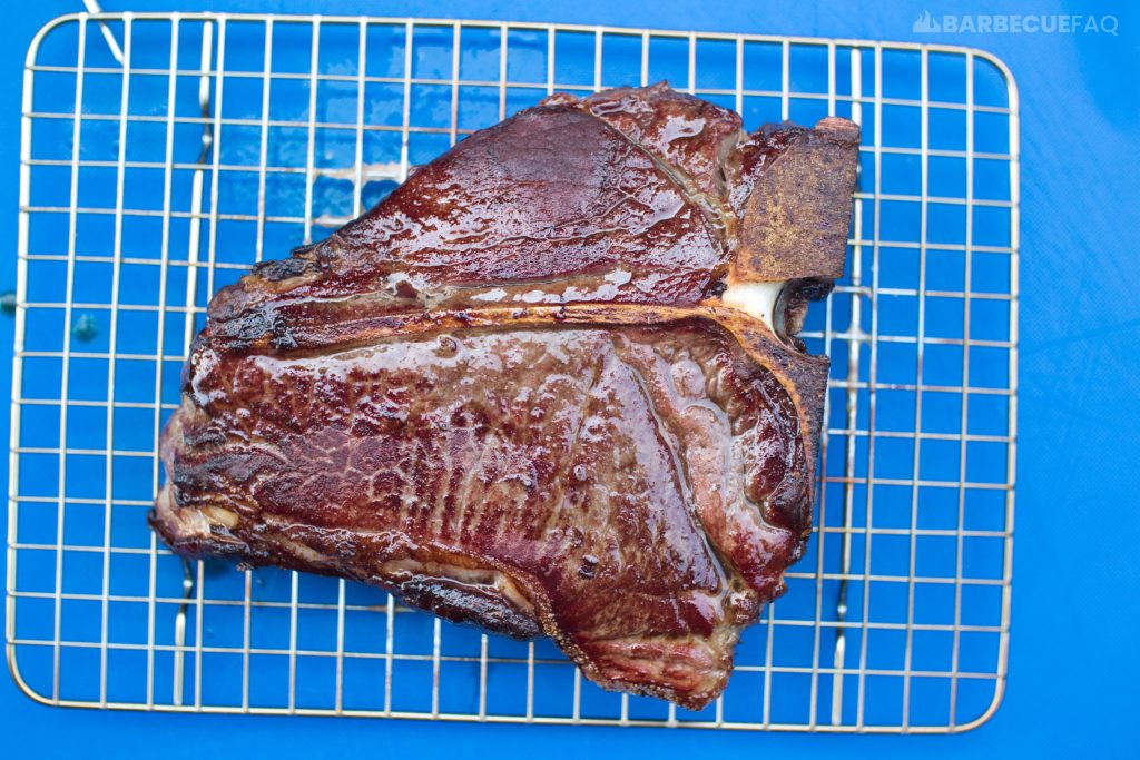 steak resting before butter basting