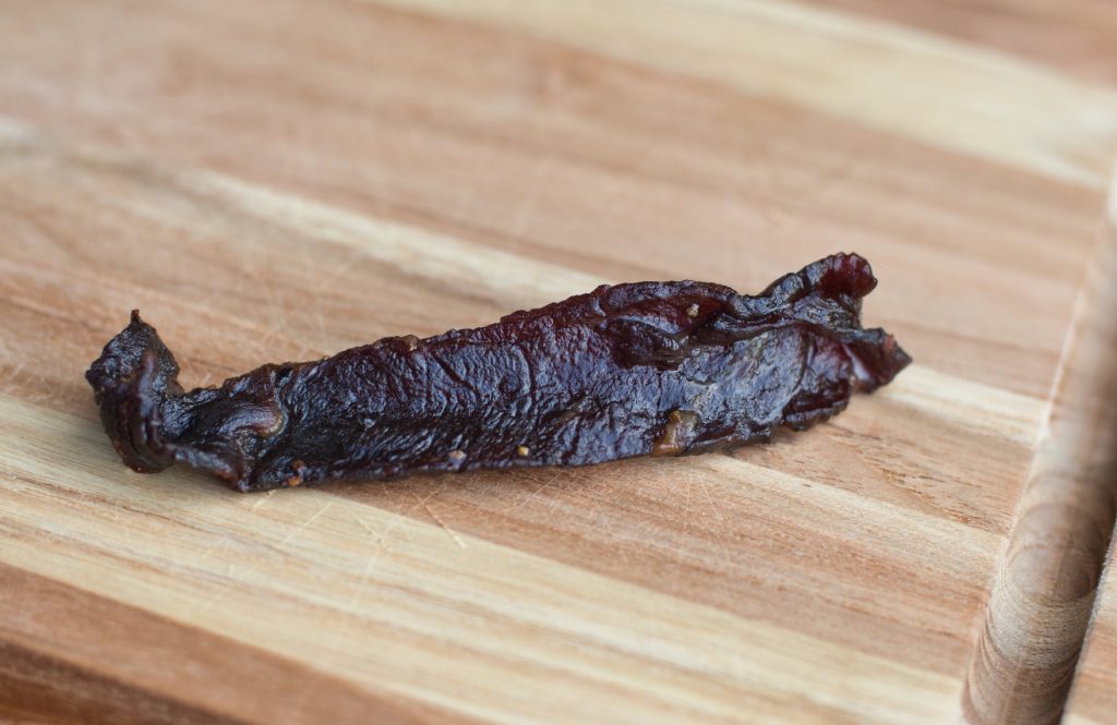 teriyaki beef jerky smoked with cherry wood