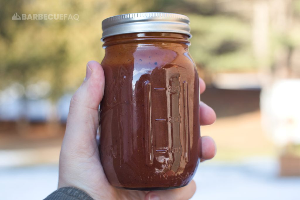 St. Louis bbq sauce in a mason jar