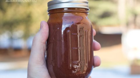 St. Louis bbq sauce in a mason jar