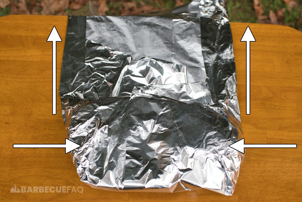 fold edges over the brisket and crease the edges of the foil