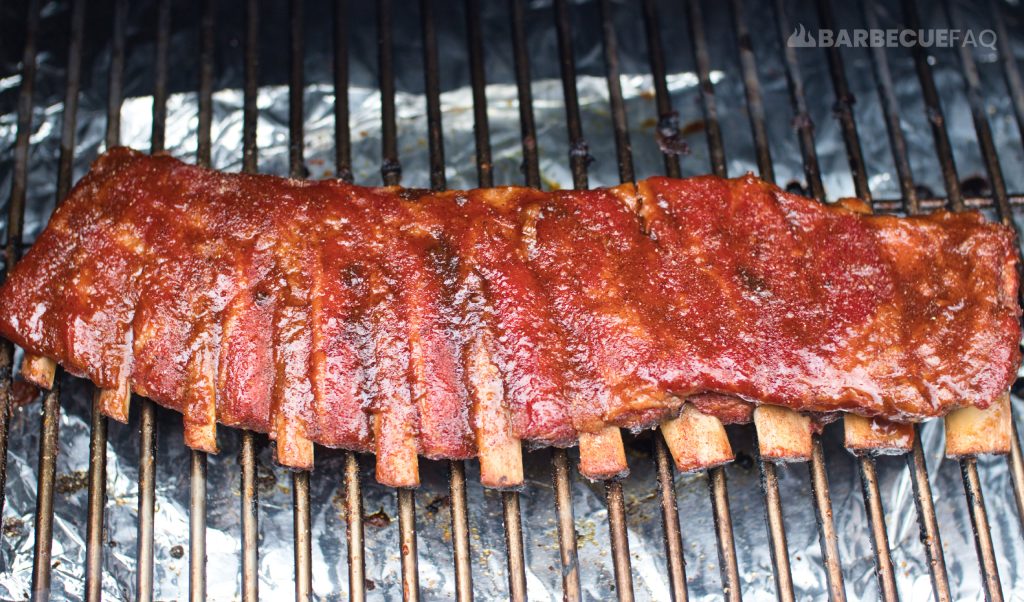 221 ribs sauced and smoked unwrapped for 1 hour