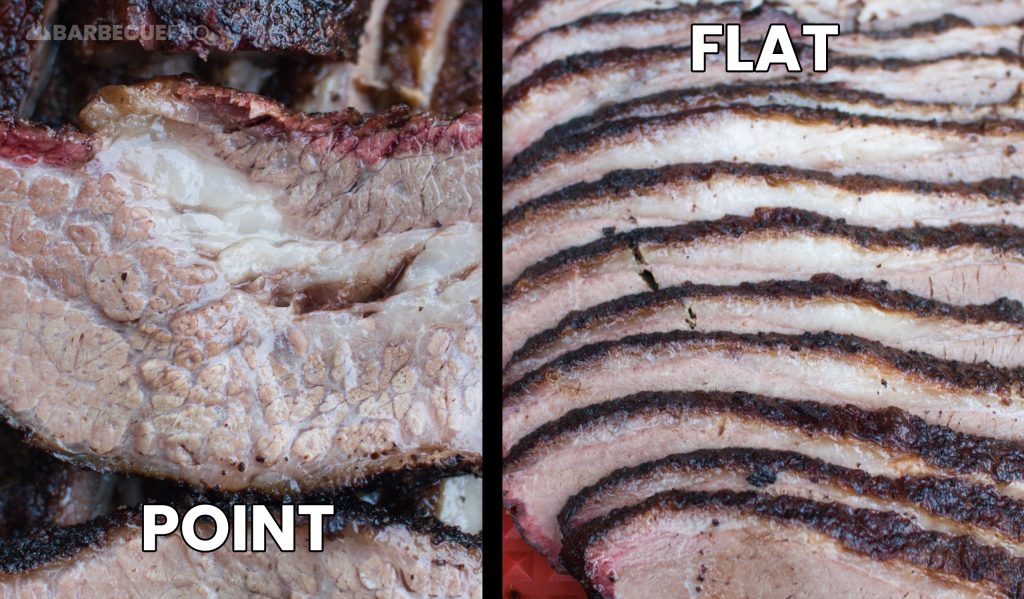 pbc brisket point and flat sliced up