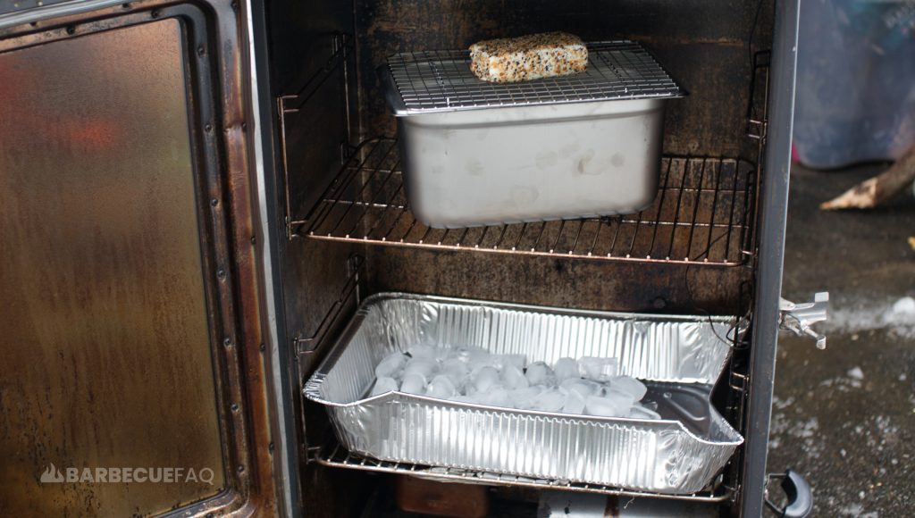 cold smoking cheese in electric smoker setup