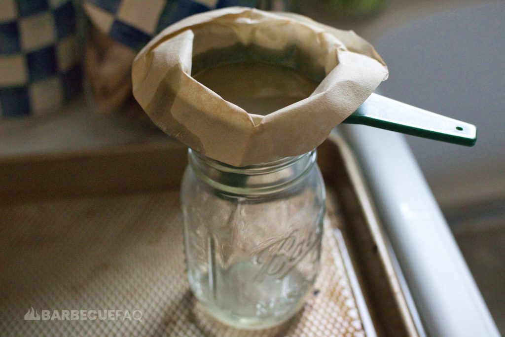 filtering tallow with coffee filter