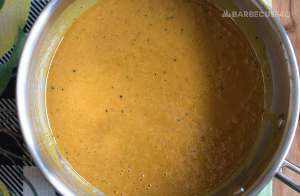 mustard bbq sauce ingredients fully incorporated