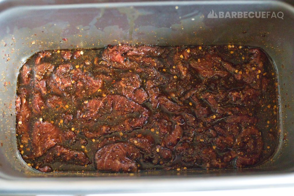 hot beef jerky marinated