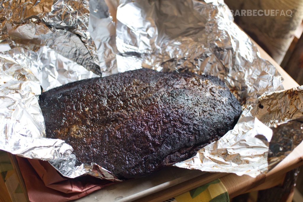 brisket unwrapped after reheating