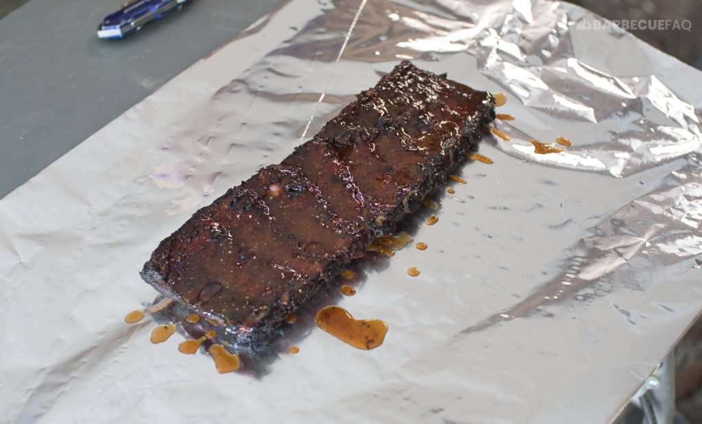 glazed ribs wrapped in foil