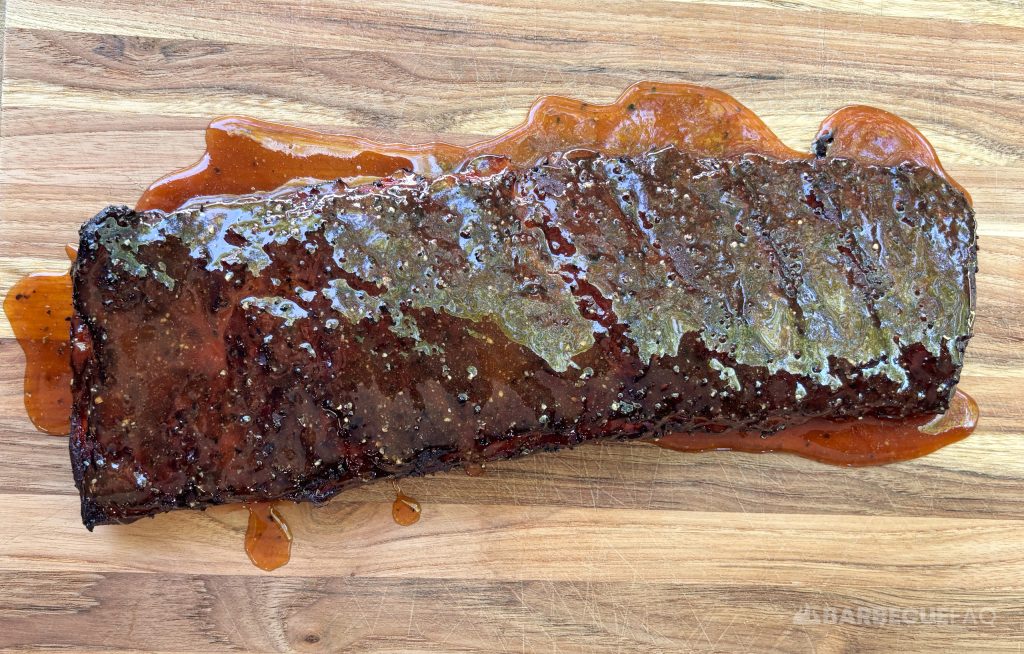 ribs glazed before wrapping in foil