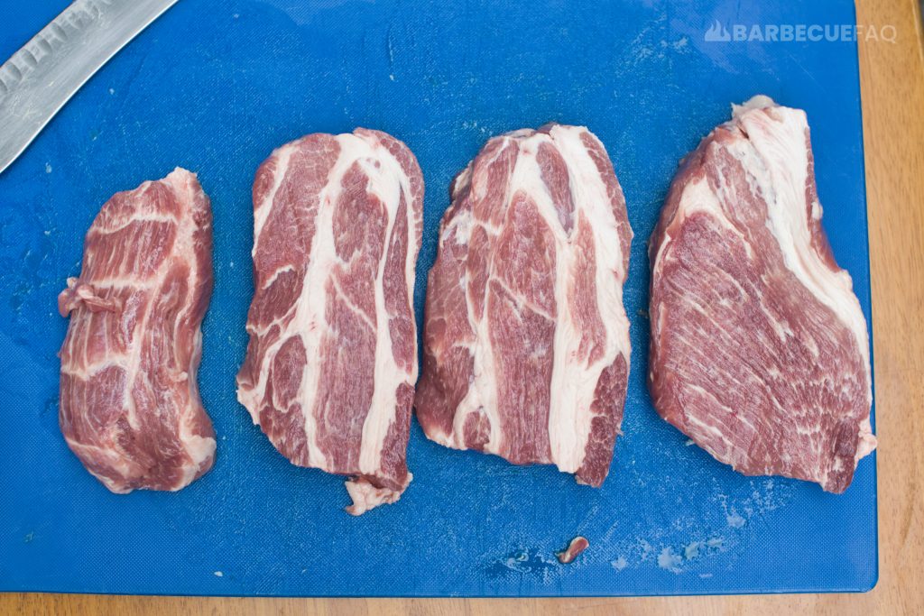 cutting pork steaks