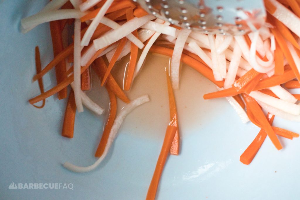 dry brining daikon and carrots