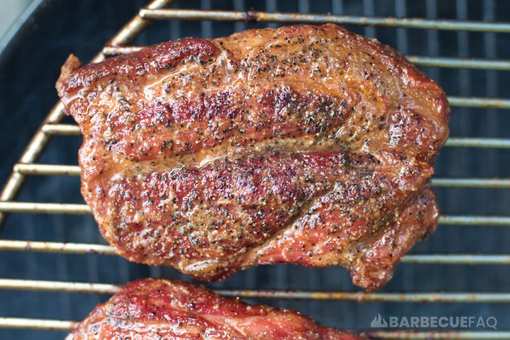 pork steak on grill