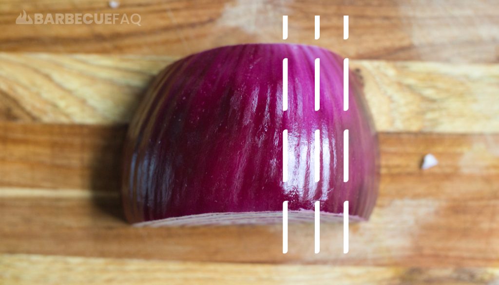 slice orientation for red onions