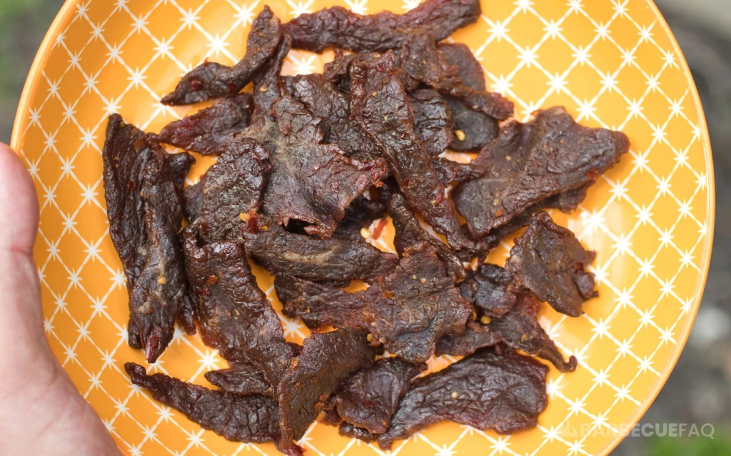 crushed red chili flake beef jerky finished