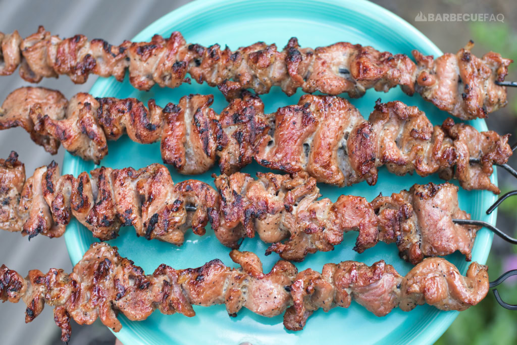 grilled ginger and garlic pork stick