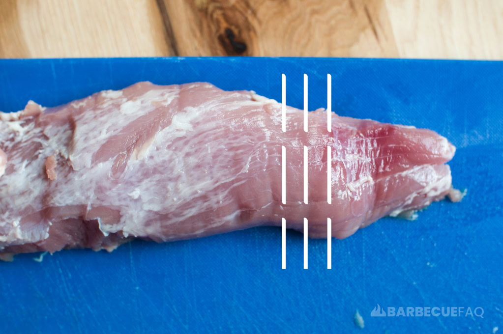 slicing pork tenderloin against the grain