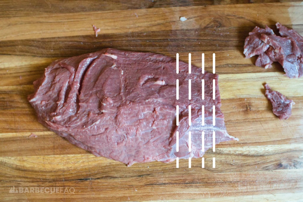 slicing sirloin tip for jerky