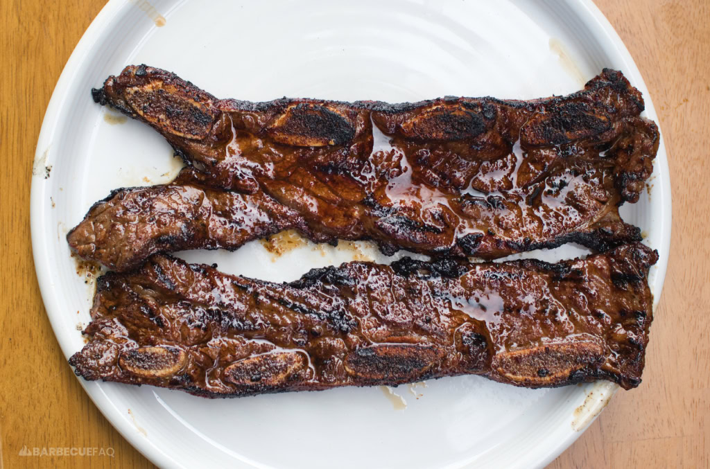 grilled flanken cut beef ribs